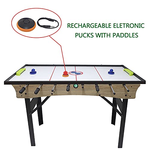 GOOSO 7-in-1 Foosball Table | Foldable Multi Game Table with Air Hockey, Foosball, Ping Pong, Bowling, Backgammon, Shuffleboard, Perfect for Kids, Adults, and Family Fun (48 Inch)