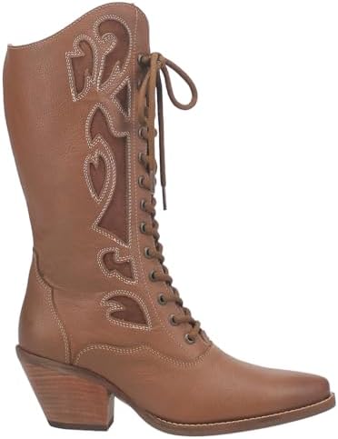 Dingo Womens San Miguel Snip Toe Lace Up Dress Boots Knee High Low Heel 1-2" - Brown - Size 11 M | Image 2