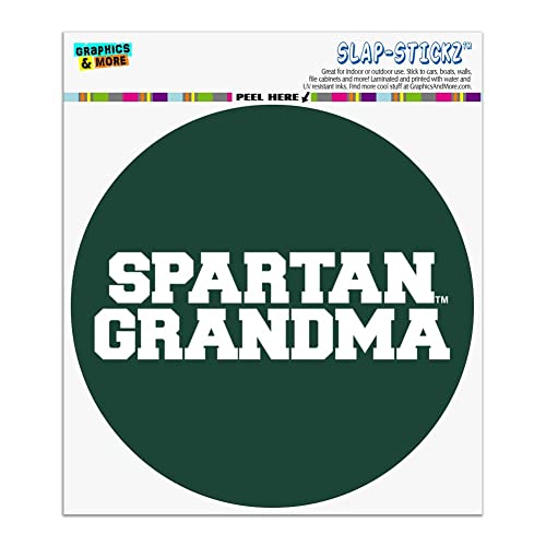 GRAPHICS & MORE Mighigan State Spartan Grandma Automotive Car Window Locker Circle Bumper Sticker