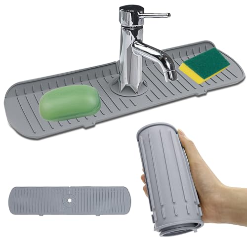 La mejor selección de Accesorios para tarja - 5 favoritos. 42 AUERQXZ Tapete para Fregadero de Cocina (61cm Gris, tapete de Silicona para Fregadero antimoho y antibacterias, Accesorios para Fregadero para Grifo de Silicona, Adecuada para...