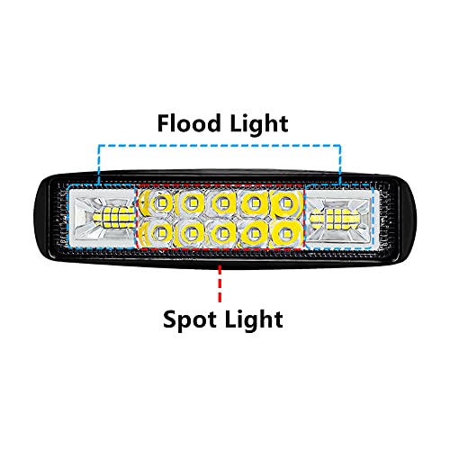 BATLAM 2 Peças Farol De Motocicleta Led Luz De Trabalho Com Feixe Alto Baixo 12V-60V Para Camioneta