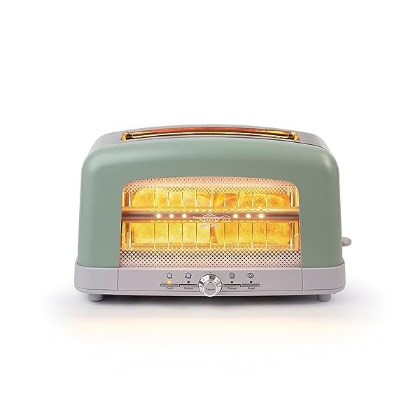   HeatMate-Graphite-Heating-Technology-Pop-Up-Toaster-w7-Heat-Settings-3-Toasting-Functions-Unique-Bagel-Mode-OliveBrushed-Nickel