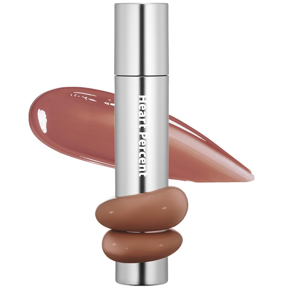 Heart Percent Dote On Mood One Way Glowy Tint, Glass-like High Shine Glossy Finish w/Long-Lasting Luminous Color Lip Stain for Glowy Look, #14. Teddy