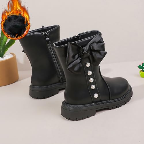 Toddler Girls Mid Calf Boots Kids Riding Boots with Side Zipper Comfortable Thick Sole Riding Shoes3