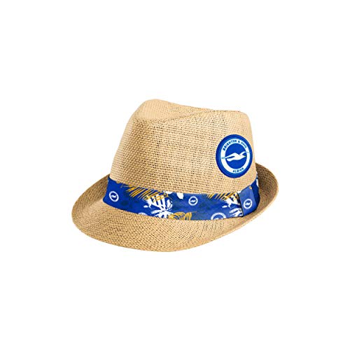 FOCO Official Brighton & Hove FC Mens Football Trilby Straw Sun Hat