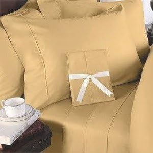 1500 Thread Count Egyptian Cotton 4 Piece Sheet Set - King / Gold (Solid)