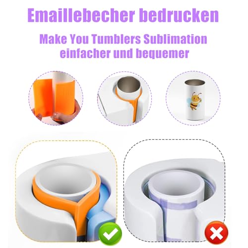 EVDZNA Sublimation Silikonmanschette, 3 Stück Sublimation Rohlinge, Sublimation Tassen Rohlinge, Silikon Sublimation Tassen Rohlinge in 3 Farbe, Geeignet für 3D Thermodruck Becher