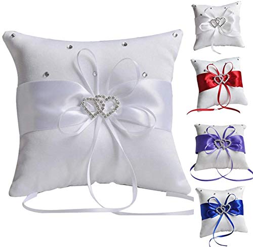 erbai Anneau de Mariage Anneau Oreille Coussin Oreiller Porteur de Bague Anneau d'alliance Accessoires de Mariage Décoration Fournitures 10cmx10cm Couleur aléatoire Cover