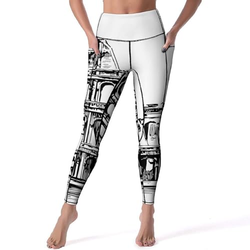 Legging de sport femmes Romain taille haute anti-glissement taille S