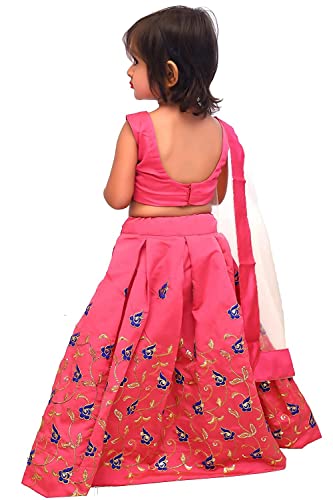 Image of Girl's Tafetta Silk Readymade Lehenga Choli