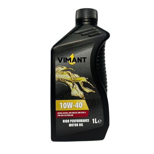 VIMANT Olio Motore Auto SAE 10W-40, 1 Litro, Semi-Sintetico, ACEA A3/B4, MADE IN ITALY