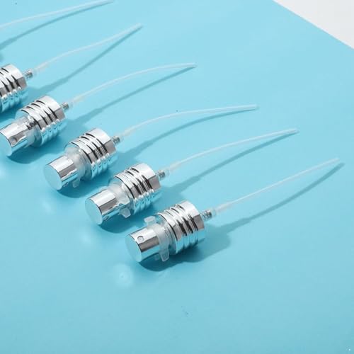 6 Pcs Silver Aluminum Essential Oil Perfume Spray Tops Fine Mist Pump Sprayer Tops Replacement with Tube for Cosmetic Spray Bottle3