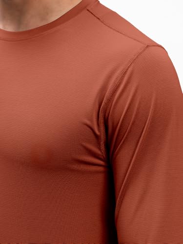 Image of Reccy Men's Trekking Hiking Ultralight Active Long Sleeve T-Shirt | Lightweight Quick Dry Breathable Activewear for Training, Travel & Outdoor Adventure