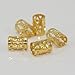 50pcs 8mm (0.3 Inch) Filigree Tube Loose Beads 18K Yellow Gold Plated Brass Spacer (Large Hole 4.9mm) for DIY Craft Jewelry Making CF106-G