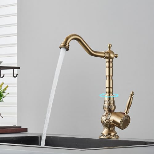 Robinet en laiton antique grand modèle pour évier rétro chic