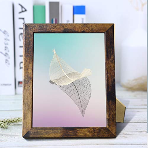 PETAFLOP 8x10 Picture Frame Rustic Brown Frames Fits 8 by 10 Inch Prints Wall Tabletop Display, 7 Pack