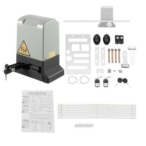 Azionamento elettrico scorrevole 370 W 1400 RPM per cancello scorrevole automatico apriporta 800 kg peso porta motore automatico IP44 con 2 apriscatole garage telecomando 6 telai