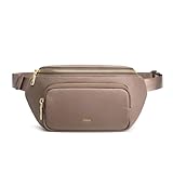 Kattee Fanny Packs for Women, Leather Crossbody Bags for Women Trendy, Small Belt Bag,Fashion Waist Packs with RFID Blocking, Khaki