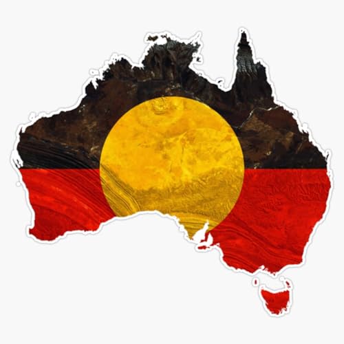 Magnet Aboriginal Flag Australia map Magnetic Vinyl Sticker Decal 5"