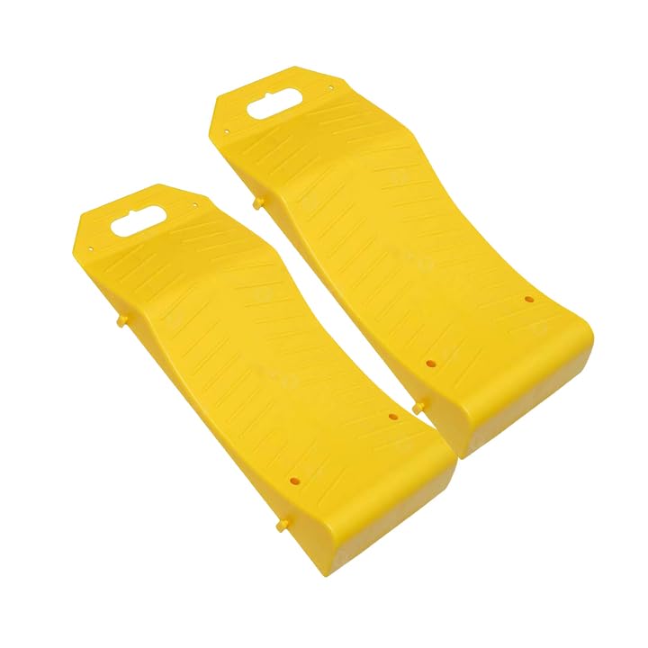 ZONETECH Tire Saver Ramps - Premium Quality Anti- Slip Design Portable Highly Visible Yellow Wheel Rest Vehicle Storage-Flat Spot and Flat Prevention (2 Pack)