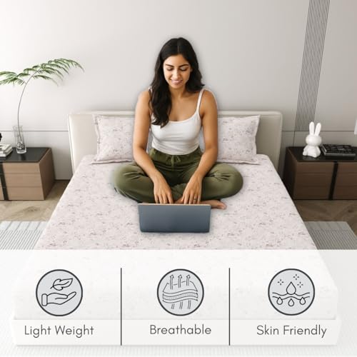 Image of Mafatlal 186 Tc Corsica Premium Cotton Bedsheet King Size | 274 X 274 Cm | Fresh-Feel Chaddar for Summer Sleep Comfort | Pure Cotton Bedding with 2 Pillow Covers | Soft Pink