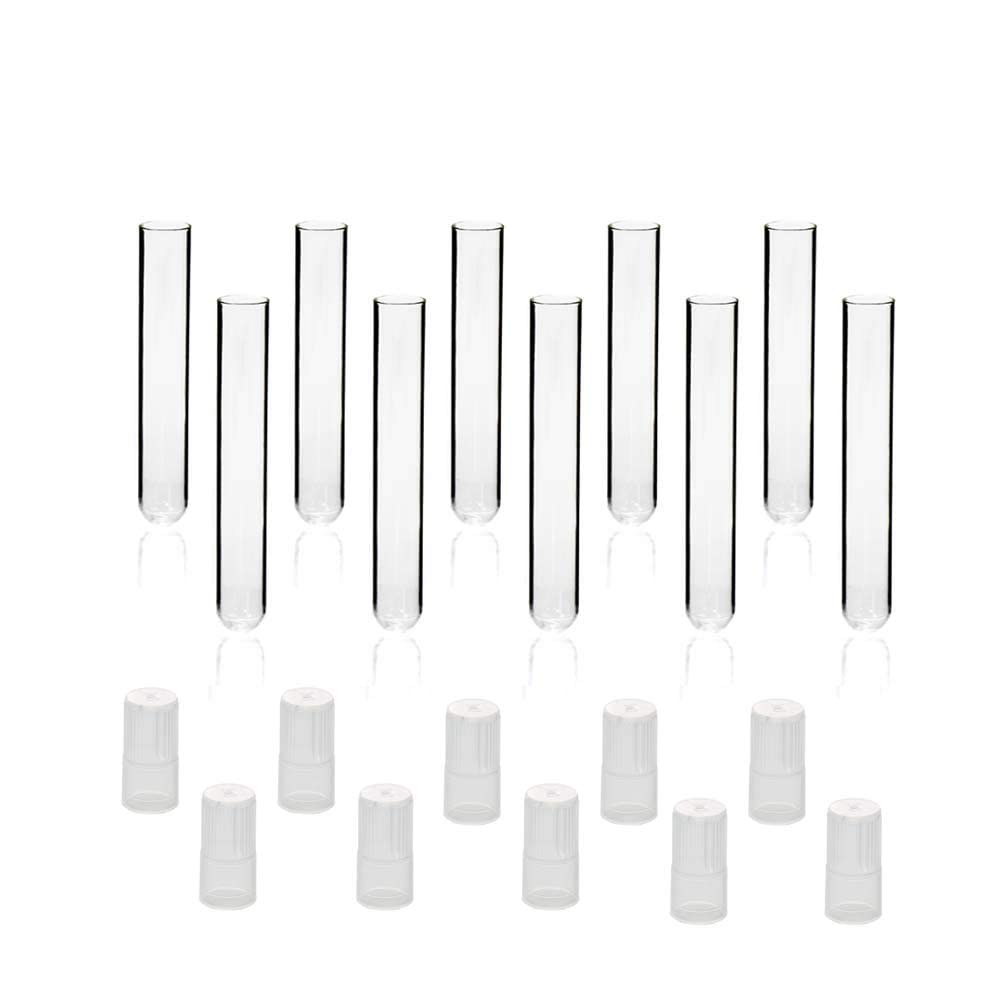 ULAB Scientific Tubos de ensayo de vidrio con tapas autoclavables, Vol.10 ml, 16 x 100 mm, material de vidrio de borosilicato medio, paquete de 20, UTT1009
