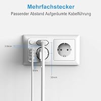 Aipsdo Doppelstecker für USB Steckdose, Mehrfachsteckdose mit 4 USB Netzstecker,USB CAdapter,Steckdosenadapter 2Fach Stecker mit USB, Mehrfachstecker für Steckdose,mehrfachstecker – Ansicht 5