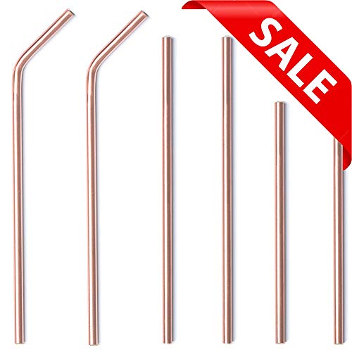 100% Copper straws set of 6 – 5.5’/6.7’/7.9’ size - Let your guests