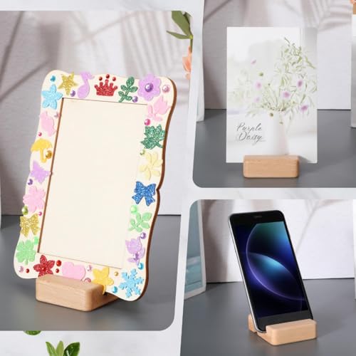 Image of Cinnvoice 10 Pcs Embroidery Hoop Display Embroidery Hoop Wooden Base Holder Embroidery Cross Stitch Stand Decor Embroidery Frames Display Stand for Embroidery Cross Stitch Hoop Accessories Decor