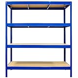 Certeo Stabiles Schwerlastregal - HxBxT 180 x 160 x 60cm | 450 kg pro Fachboden