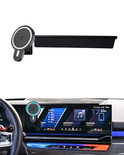 PZK Car Phone Mount for BMW X5 X6 2024 2025 2026 & BMW X7 2023-2026 Accessories Custom 14.9-inch Screen Magnetic 15W Fast Wireless Charger Car Phone Holder with Storage Box Not Affect Air Vent