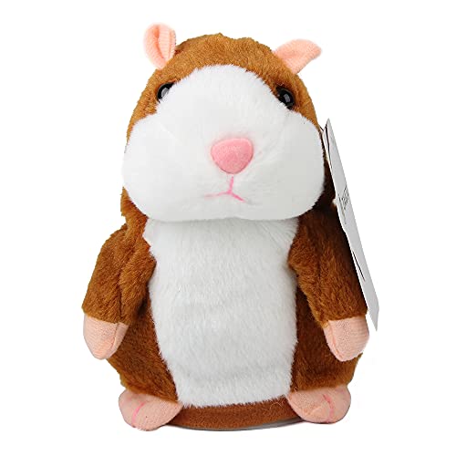 Zi Xi & Zi Qi Talking Hamster Plush Toy, Repeat What You Say Funny Kids Stuffed Toys, Talking Record Plush Interactive Toys for Valentine's Day, Birthday Gift Kids Early Learning