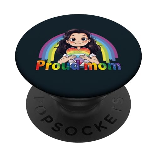 Proud Mom LGBT Pride - Mère de soutien du mois de la fierté LGBTQ PopSockets PopGrip Adhésif