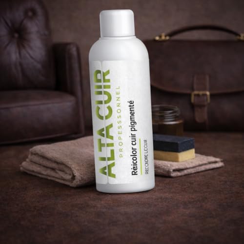 Peinture Cuir Blanc 200 ML – Teinture Cuir Haute Couvrance – Rénovation Canapé, Sièges Auto, Chaussures, Maroquinerie – Recoloration Cuir Abîmé...