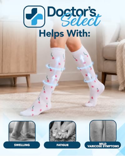 Image of Doctor's Select Bamboo Viscose Light Compression Socks for Women & Men - 3 Pairs, 8-15 mmHg Compression Socks, Knee High