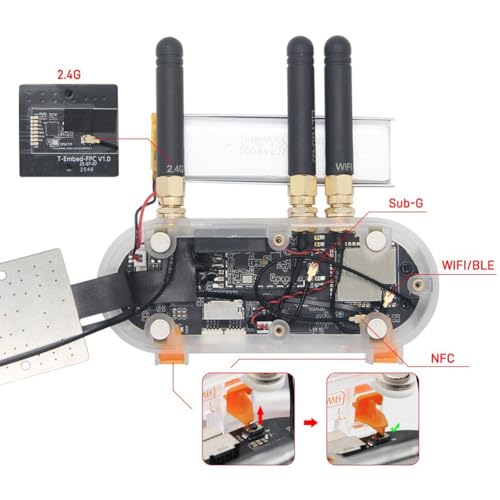 Kit CC1101 Plus de antena externa y carcasa de actualización para T-Embed versión B 5