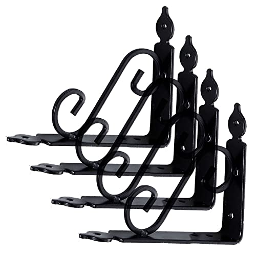 COTCLO Supports D'Étagère Muraux À Angle Droit, Supports D'Étagères Décoratifs, Supports D'Étagère Triangulaires, Support D'Étagère En Fer Vintage, Supports D'Angle Robustes, Crochets Pour Pots de Jar Cover