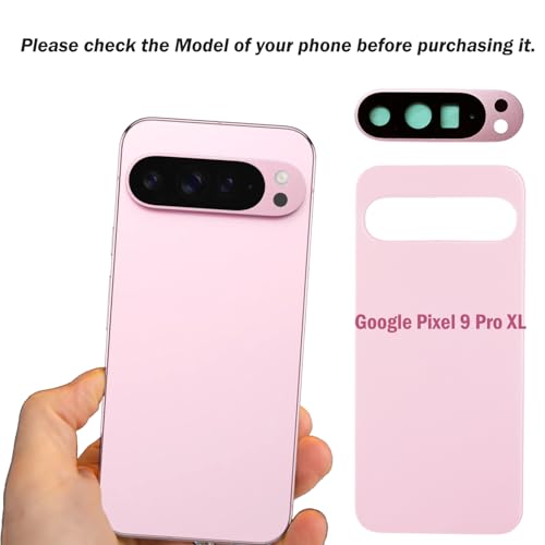 Image of for Pixel 9 Pro XL Back Glass Replacement with Rear Camera Lens for Google Pixel 9 Pro XL 5G Back Cover Glass Housing Door + Pre-Install Tapes + Tools(Not Suitable for Pixel 9 /9 Pro) (Rose Quartz)