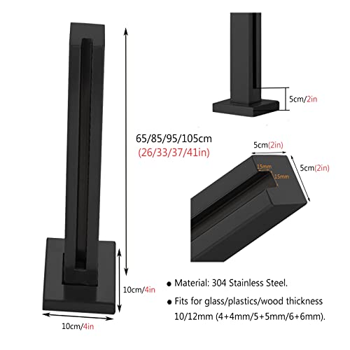 Abrazadera resistente en color negro para paneles de vidrio y balaustradas modernas de loft 2