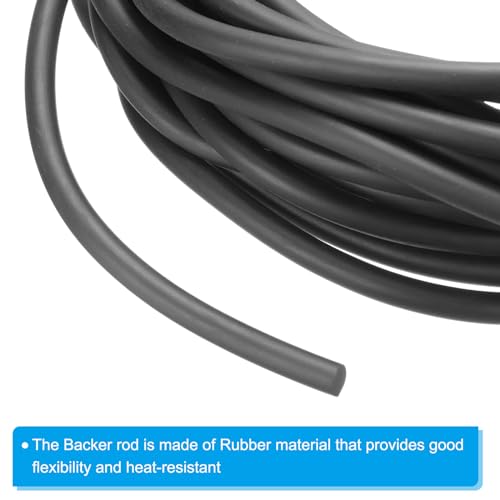 Image of PATIKIL 9 /32 Inch x 32.8 Feet Backer Rod, Hard Solid Nitrile Rubber Rope Caulk Crack Gaps Joint Filler Weather Stripping for Home Construction, Industrial Equipment Gasket DIY,Black