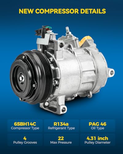 Image of PHILTOP YCC400 Air Conditioner AC Compressor with Clutch for Ford Mustang 2015-2023 2.3T