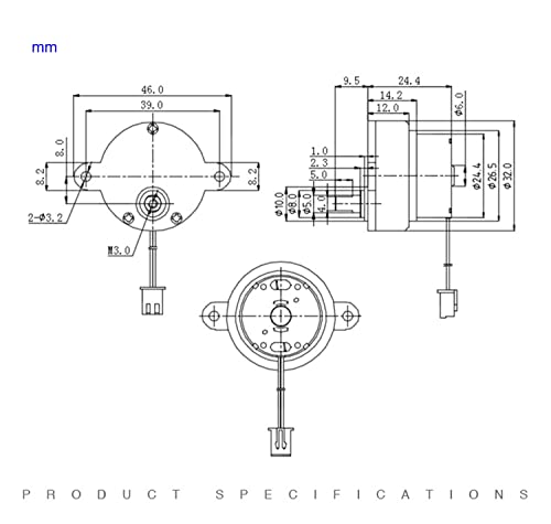 Mikro-DC-Getriebemotor 3V 12V Getriebemotor Fan 300 Motor Gimbal-Motor mit niedriger Drehzahl Mute Hobby Kunststoff-Getriebemotor Exzenter Low Speed (12V)