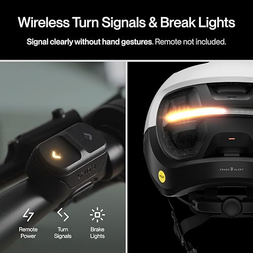 Image of AURA Smart E-Bike Helmet with MIPS Safety, NTA-8776 Certified for 28mph, Integrated 500 Lumen LED Lights, Crash Detection, Turn Signals and Automatic Brake Light