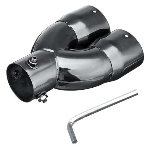 Embout d'échappement voiture 63mm double canule universelle réduction des bruits