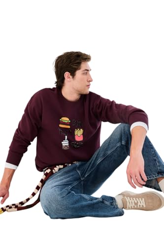 Image of SNITCH Men's Sweatshirt | Trendy Graphic Print Crew Neck Full Sleeve Top | Soft Cotton Blend Fabric Regular Fit Pullover for Casual Wear Fashion