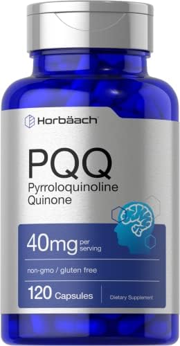 Horbäach PQQ Supplement 40 mg | 120 Capsules | Maximum Strength | Non-GMO and Gluten Free Supplement | Pyrroloquinoline Quinone Disodium Salt