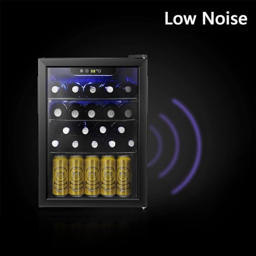 Antarctic Star AS75 24 Bottle Wine Cooler/Cabinet Beverage Refrigerator Small Mini Wine Cellar Beer Soda Clear Glass Door Bar Fridge Quiet Operation Compressor Adjust Temp Control Freestanding thumb #6