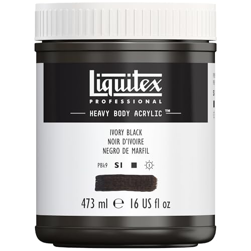 Liquitex Professional Heavy Body Acrylic Paint, 16-oz (473ml) Pot, Ivory Black