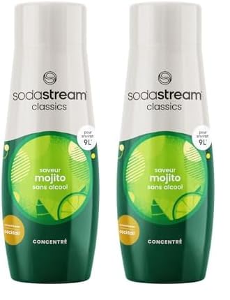 SodaStream Concentré Mojito Sans Alcool pour Machine à Eau Pétillante et Soda | Préparez jusqu'à 9 Litres de Mojito en Quelques Secondes, 440ml (Lot de 2)