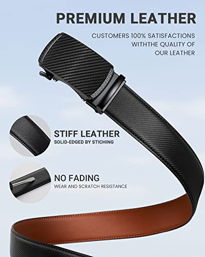 Zitahli belt men - Ratchet Belts for Men Dress,Micro Adjustable Black Slide Belt,Trim To Fit 30"-40"3